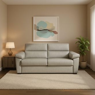 Dmora Sof&aacute; Cama Para 2 Personas Salorno, Desenfundable, Con Almacenaje Made In Italy, Apertura Abatible, 185x95 Cm Gris Claro