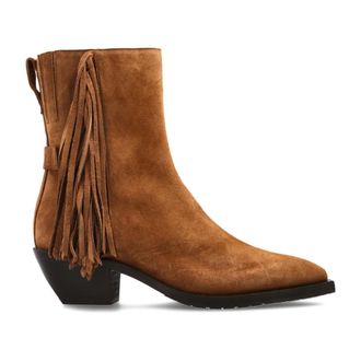 AllSaints Cowboy Boots, female, Brown, Size: 11 US Bazely Fringe Boots