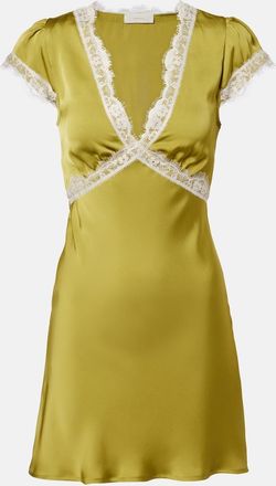 Faithfull The Brand Verena lace-trimmed satin minidress