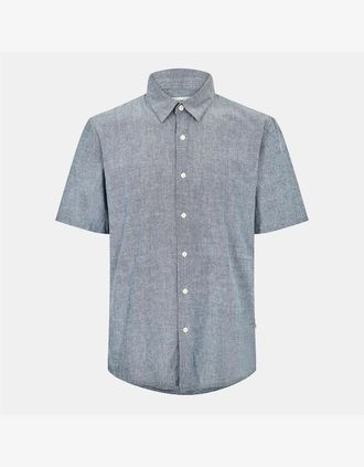 Peter Werth Mens Collared Neck Short Sleeve Regular Fit Shirt - Grey - Size: Regular/40