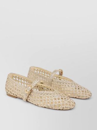 Stuart Weitzman lace ballerina shoes flat sole nylon