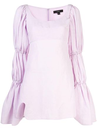Ellery tiered sleeve mini dress - women - Linen/Flax/Viscose - 38 - Purple