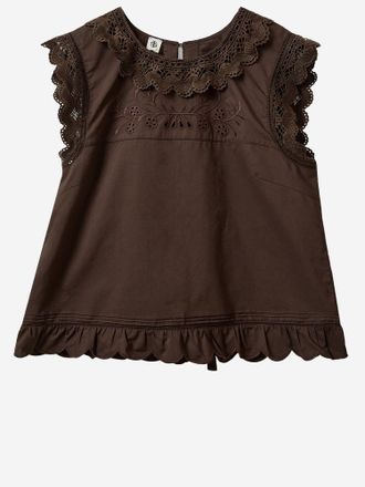 The Garment Il Capo Indumento Top In Cotone Con Inserti In Pizzo