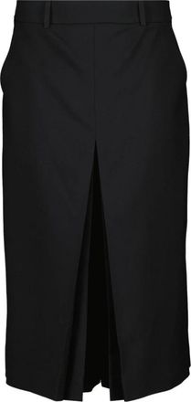 Saint Laurent Rokken, Dames, Zwart, L, Wol, Zwarte Wollen Culottes Rok