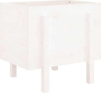vidaXL Vidaxl - Jardinera de madera maciza de pino blanco 62x50x57 cm