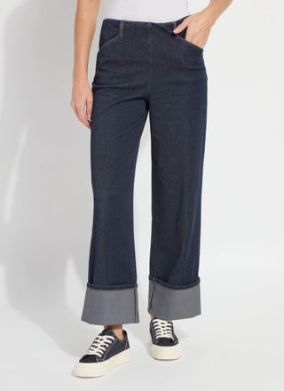 Lyss&eacute; Samara Cuffed Wide Leg Denim (Inseam 28 Cuffed | 33 Uncuffed)