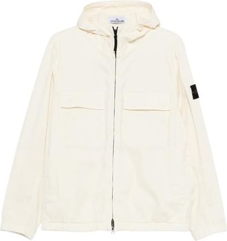 Stone Island hooded pocket jacket - men - Organic Cotton/Elastane - S - Neutrals