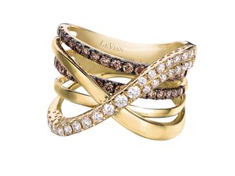 Le Vian Grand Sample Sale Ring Vanilla Diamonds, Chocolate Diamonds set in 14K Honey Gold Ring Size 7 29698