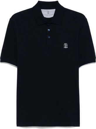 Brunello Cucinelli Polo con ricamo - Blu