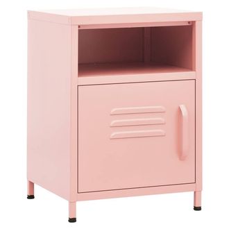 Berkfield Home Nightstand Pink 35x35x51 cm Steel | Size: 35 x 35 x 51 cm