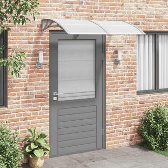 vidaXL Tettoia Per Porta Grigia 150x75 Cm In Policarbonato - Vidaxl