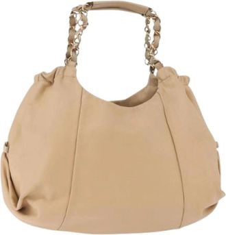 Ferragamo Pre-owned Hand Bag - Dames - Vintage Schoudertas - Beige - ONE Size - Leer - Vintage