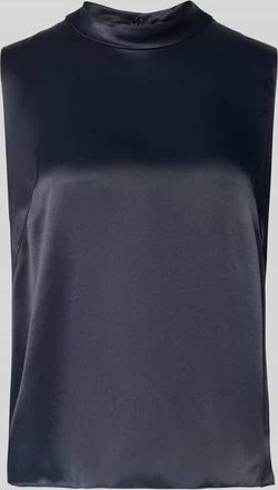 HUGO BOSS Regular Fit Blusentop aus reiner Viskose Modell BAURINA in Marine, Gr&ouml;&szlig;e 32