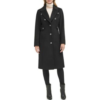 Kenneth Cole Notch Lapel Military Coat in Black at Nordstrom Rack, Size X-Large