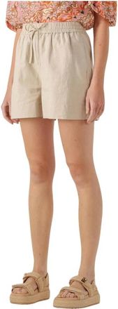 Object Object, Korte Broeken, Dames, Beige, L, Oranje Zomer Shorts Stijlvolle Look