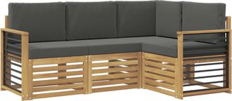 vidaXL Conjunto De Sof&aacute;s De Exterior 4 Uds. Blanco Y Antracita Vidaxl