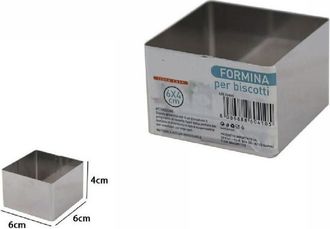 Trade Shop Trade Shop - Set 12 Pezzi Formina Stampi Per Dolci Torte Biscotti Quadrati 6 X 4 Cm 60410