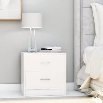 vidaXL Vidaxl - Mesitas De Noche 2 Uds Madera Contrachapada Blanco 40x30x40 Cm