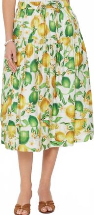 Current Air Lemon Midi Skirt In Yellow/green