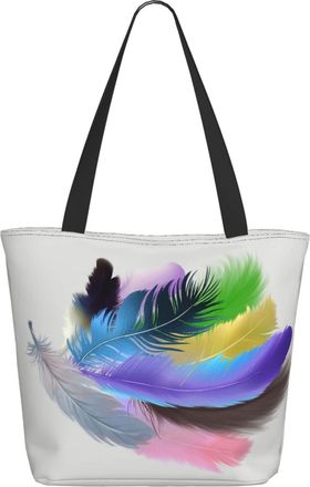 AOOEDM Western Colorful Feathers Ladies Shopping Bag 13x11x7in.The Perfect ValentineS Day Gift.It Is The Best ValentineS Day Gift For Mom, Daughter, Wife,Etc