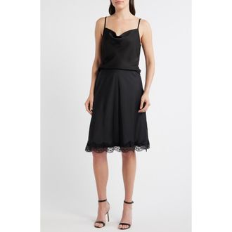 Tahari by ASL Cowl Neck Satin Camisole in Black at Nordstrom, Size X-Small