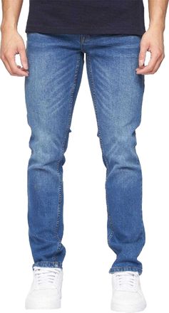 Crosshatch Heren Slim Jeans (Blauw)