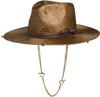 Ruslan Baginskiy Straw Fedora Hat in Brown at Nordstrom, Size Large