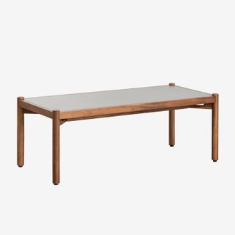 Sklum Sklum - Mesa De Centro Para Jard&iacute;n En Cemento Y Madera De Acacia Gamila
