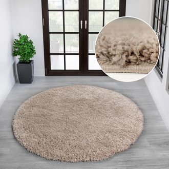 My Home Teppich »Viva rund« rund 45 mm Höhe Uni-Farben, einfarbig, besonders weich und kuschelig