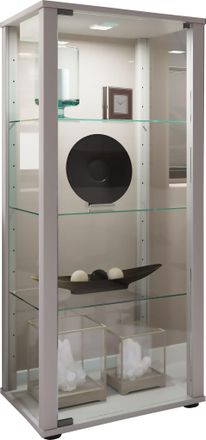 ebuy24 Ebuy24 - Vitrina De Vidrio Vcm De Pie Vitrina De Vidrio Con Vidrio De Seguridad Esg Dimensiones Aprox. Al. 115 X An. 50 X P. 38 Cm Soporte Vitrina Vid