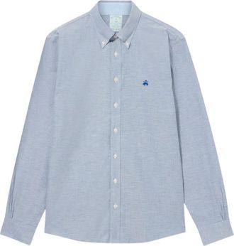 Brooks Brothers Slim Fit Oxford Non-Iron Button Down overhemd - Heren - Casual Overhemden - Blauw - L - Katoen - Overhemden