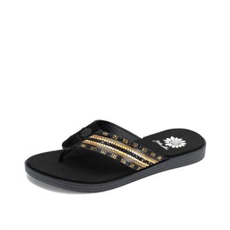 Yellow Box Womens Datha Flip Flop Sandal In Black