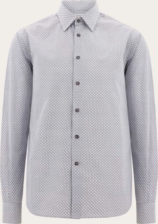 Ferragamo Uomo Camicia Ferragamo Monogram Bianco