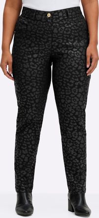 Sheego Webhose SHEEGO, Damen, Gr. 40, Normalgr&ouml;ssen, schwarz, bedruckt, 78% Viskose, 19% Polyamid, 3% Elasthan, bedruckt, gemustert, mehrfarbig, Hosen Webhos