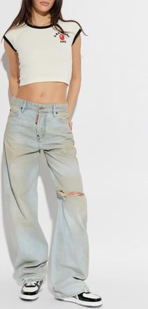 A Bathing Ape Top With Z Logo, Womens, Cream