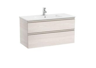 Roca Mueble Lavabo Centrado Blanco 1000x460mm The Gap 2 Cajones Fresno N&oacute;rdico