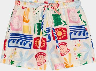 Rails Jenner Linen Drawstring Shorts