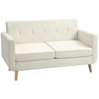 HOMCOM Sof&aacute; doble 138.5x70x75 cm crema