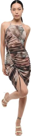 Balmain Multicolor Printed Halter Neck Mini Dress