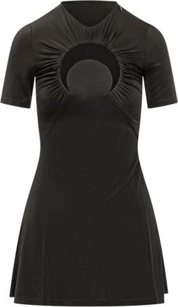 Marine Serre Black Round Neck Mini Dress
