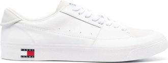 Tommy Jeans Witte Leren Sneakers voor Mannen - Heren - Sneakers - Wit - 45 EU - Schoenen