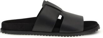 Dolce & Gabbana Black Calf Leather Bos Taurus Mens Sandals