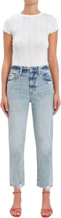 Daze Straight Up High Rise Jean In Light Blue