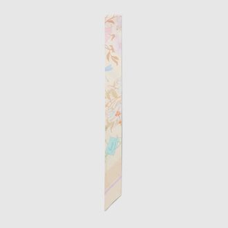 Gucci Printed Silk Ribbon, White, Silk