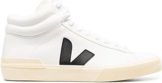 Veja logo-patch hi-top sneakers - men - Calf Leather/Rubber/Fabric - 41 - White
