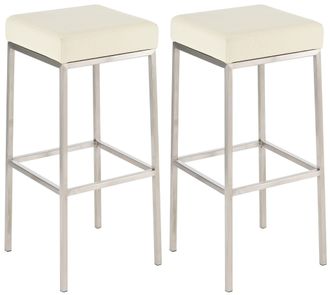 Clp Clp - Set De 2 Taburetes Montreal Altura 80 Cm Acero Inoxidable Crema