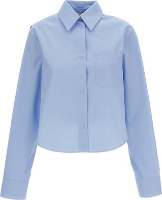 Sportmax Light Blue Ceppo Cropped Cotton Shirt
