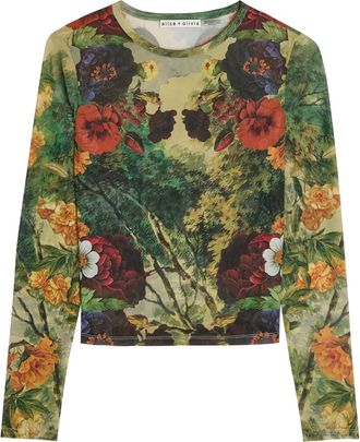 Alice & Olivia Delaina Floral-print Mesh top - Multicoloured - S (UK8-10 / S)