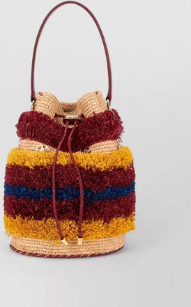 Paco Rabanne striped fringe bucket shoulder bag