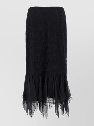 Valentino Garavani lace skirt asymmetric hem floral pattern